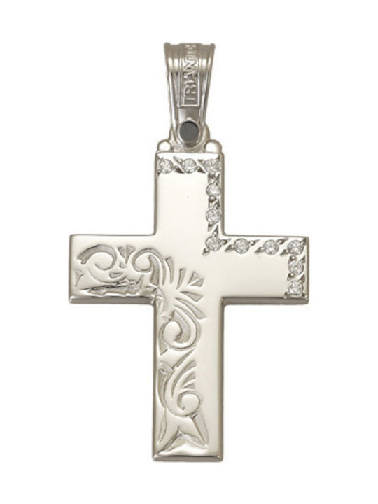 Triantos Damen Weißgold Kreuz 14K