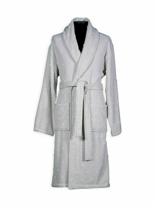 Nef-Nef Homeware Pedro Collar Bathrobe Grey 360gr/m²