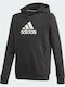 Adidas Kids Sweatshirt with Hood and Pocket Black Logo