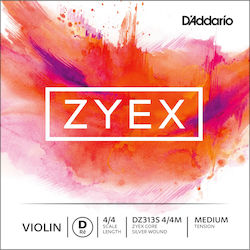 Daddario Zyex Violin String Set Μονή Χορδή Synthetic Core 1/4 Medium Tension 1/4