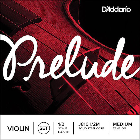 Daddario Μονές Steel Χορδές 4τμχ για Βιολί 1/2 / 3/4 Prelude Violin 1/2 Medium