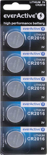 EverActive Батерии Литий За часовници CR2016 3V 5бр