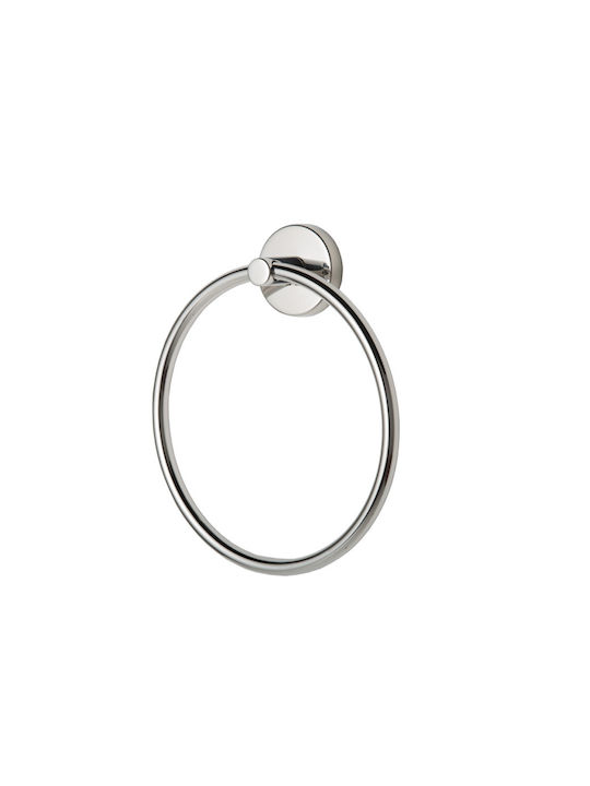 Tema Tenox Single Wall-Mounted Bathroom Ring Silver