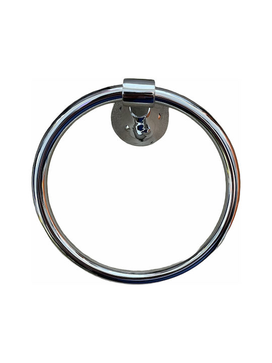 Gloria Stigma Single Wall-Mounted Bathroom Ring Silver