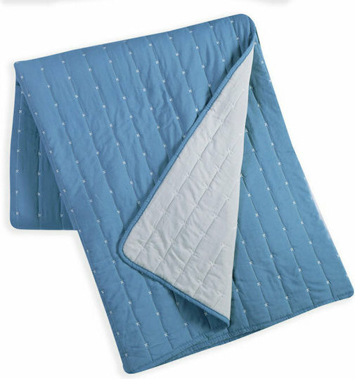 Nef-Nef Homeware Bicolor-20 Κουβερλί King Size από Πολυεστέρα Blue - Light Grey 270x270cm