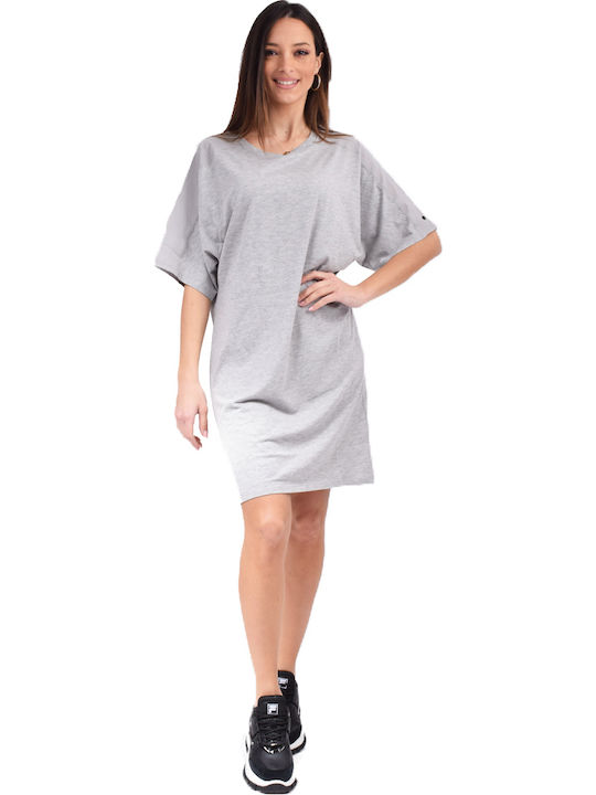Superdry Modal Καλοκαιρινό Mini T-shirt Φόρεμα Γκρι