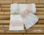 Lina Baby Baptism Towel Set Luna Εκρού