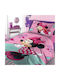Dimcol Seturi de cearșafuri Single Bumbac Minnie 752 Roz 160x240cm 2buc