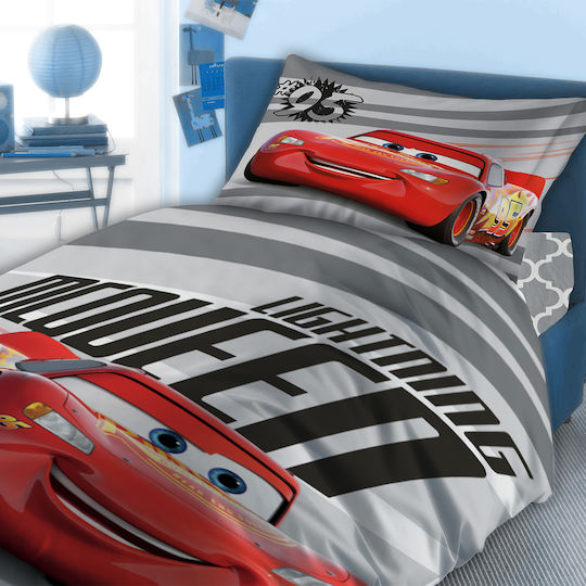Dimcol Kinderbettlaken Set Einzeln Cars 872 Rote 160x240cm