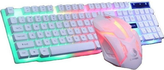 Aoas Aoas M-400 Σετ Gaming Πληκτρολόγιο με RGB φωτισμό & Ποντίκι (Αγγλικό US) Λευκό