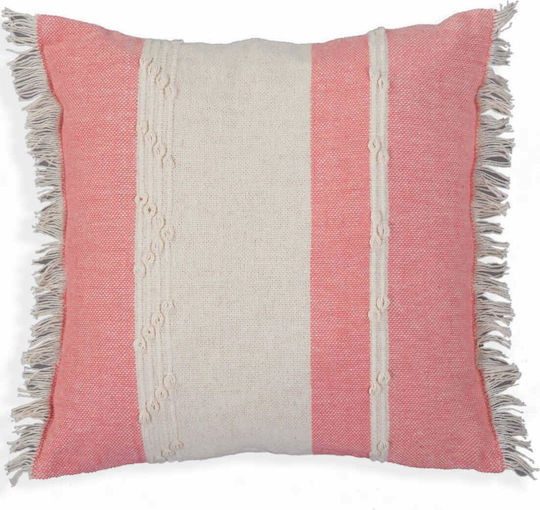 Nef-Nef Homeware Sofa Cushion Tickler 100% Cotton Coral 45x45cm