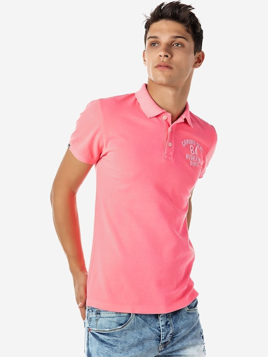 Camaro Men's Short Sleeve Blouse Polo Pink