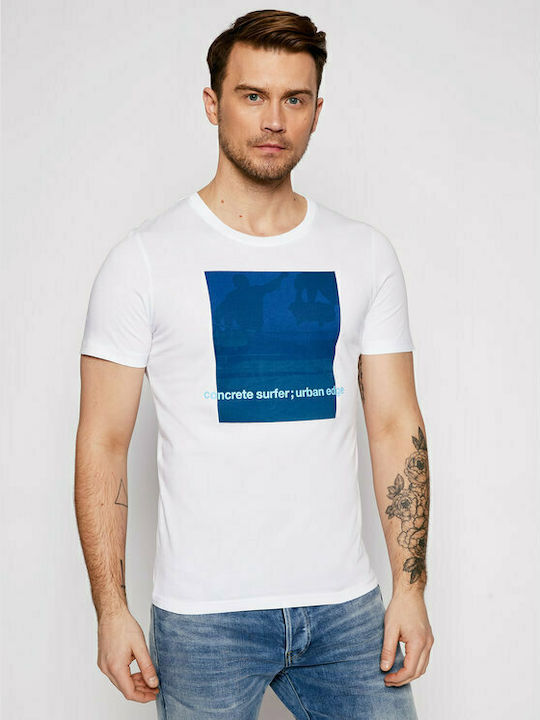 Jack & Jones Ανδρικό T-shirt Λευκό Με Στάμπα