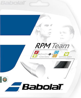 Babolat Rpm Team 12m Tennis-Saiten Schwarz 12m, Ø1.30mm