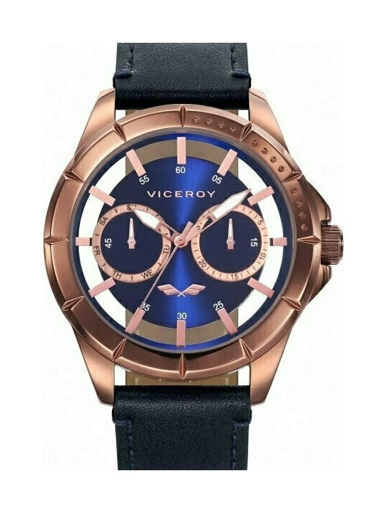 Viceroy Uhr Chronograph mit Schwarz Lederarmband