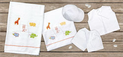 Mouchtaris Collection Christening Oilcloths Set White Jungle 6pcs