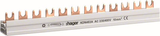Hager Busbar Electrical Panel 4P 63A 12 Elements Splitter KDN463A