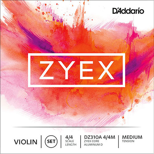 Daddario Μονές Synthetic Core Χορδές 4τμχ 13" για Βιολί 4/4 Zyex Medium 4/4 Aluminium D