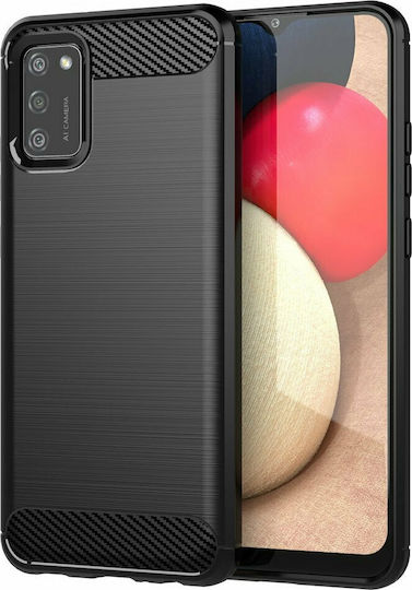Hurtel Carbon Back Cover Σιλικόνης Μαύρο (Galaxy A02s)