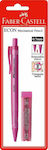 Faber-Castell Econ Μηχανικό Μολύβι 0.7mm με Γόμα 2τμχ Ροζ