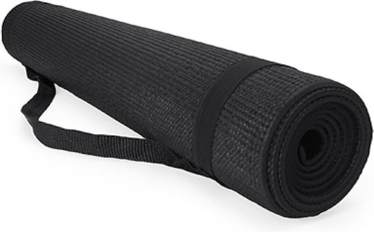 Stamina CP7102 Στρώμα Γυμναστικής Yoga Μαύρο με Ιμάντα Μεταφοράς (180x60x0.4cm)