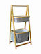 Lalos Επιτοίχια Ραφιέρα Μπάνιου Bamboo με 2 Ράφια 44x33x94cm Γκρι