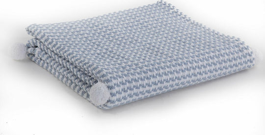 Nef-Nef Homeware Κουβέρτα Κούνιας Sometime Βαμβακερή Μπλε 110x150εκ.
