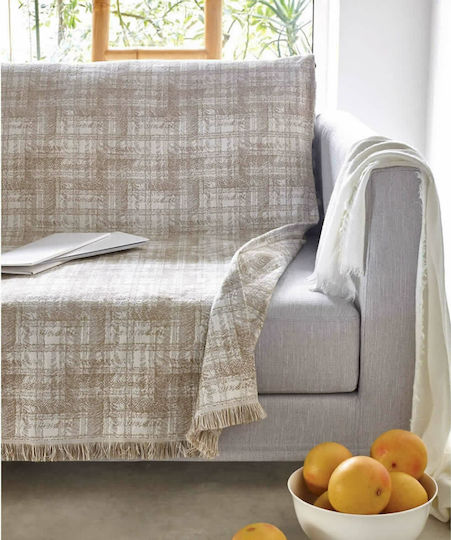 Kentia Marcos Sofa Throws 2 Seater 180x250cm 12 Ecru Light Brown