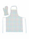 Nef-Nef Homeware Walter Șorț de Bucătărie cu Mănușă Multicoloră 33x63cm 028351 2buc