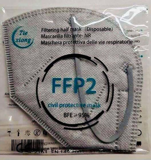 Tiexiong FFP2 Civil Protective Mask BFE >95% Γκρι 100τμχ