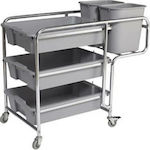 Delta Cleaning Commercial Kitchen Food Cart with 3 Levels ΚΕ02 H107xW95xD51cm