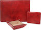 Tuscany Leather Σετ Γραφείου με Σουμέν Red 3τμχ