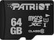 Patriot microSDXC 64GB Klasse 10 U1 Hohe Geschwindigkeit