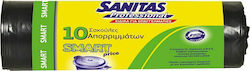 Sanitas Σακούλες Απορριμάτων με Κορδόνι Smart Price 52x72cm 10τμχ Μαύρες