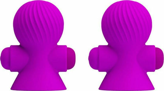 Pretty Love Stimulating Nipple Suckers 12 Modes Of Vibration Purple 2pcs