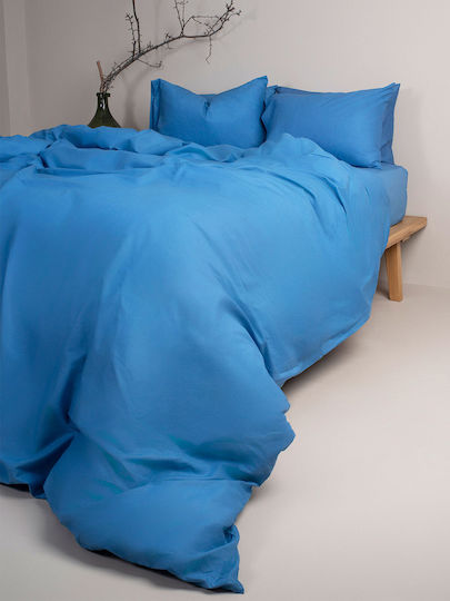 Sunshine Cotton Feelings 151 Σετ Σεντόνια Μονά με Λάστιχο 105x205+30εκ. 104 Blue (3τμχ)