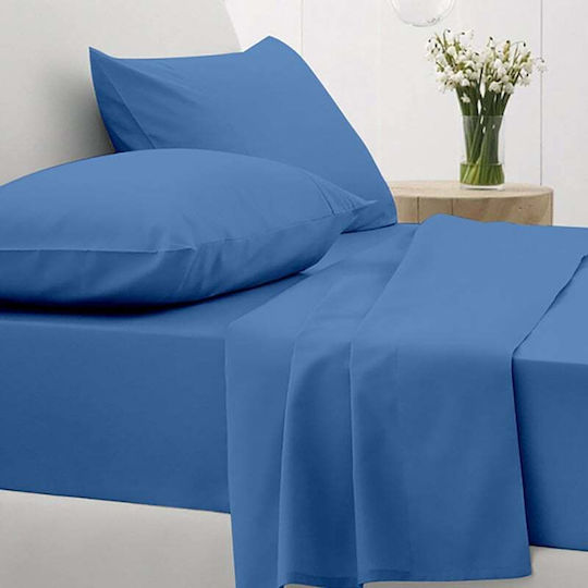 Sunshine Set Double 4pcs 150x205+30cm with Elastic Cotton Feelings 151 104 Blue Sunshine Set Double 4pcs 150x205+30cm with Elastic Cotton Feelings 151 104 Blue