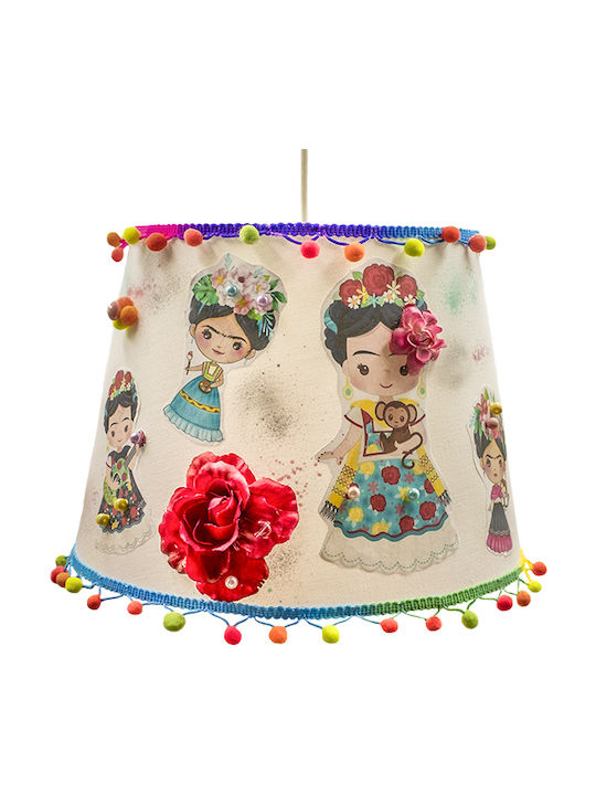 Oxygen Kids Fabric Single Ceiling Light E27 Frida Multicolour