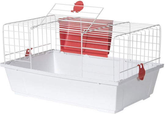 Voltrega Rodent Cage Rabbit Cage 58x37x13.5cm White 58x37x13.5cm White/Red