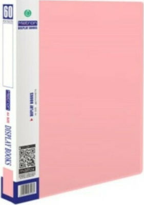 Metron Clipboard Flexible with 60 plastic sleeves Slides for Paper A4 Pink 1pcs