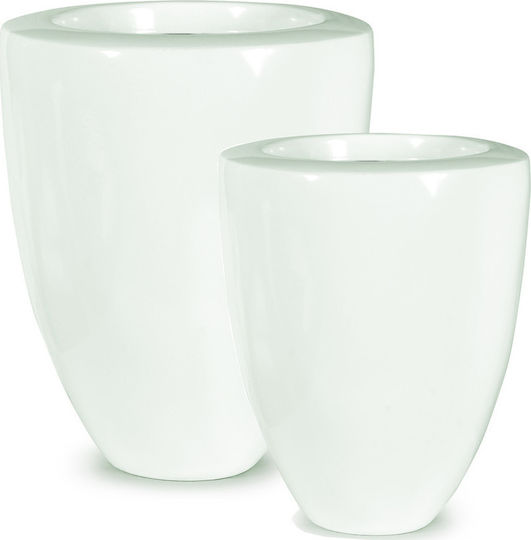 Lianos Pflanzentöpfe Fiberglas Weiße 47,5x47,5x60cm 2 Stück