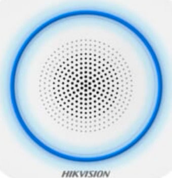 Hikvision Безжичен RF Сирена за аларма На батерия За вътрешно ползване 110дБ с Син светлина 8.8x8.8см.