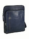Leather Men's Bag Shoulder / Crossbody Navy Blue