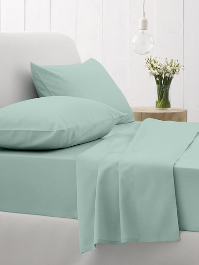 Sunshine Cotton Feelings 151 Σεντόνι Μονό με Λάστιχο 100x200+30εκ. 105 Aqua
