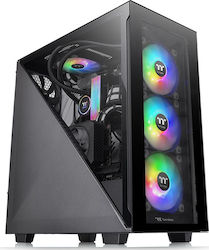 Thermaltake Divider 300 TG Gaming Midi Tower Κουτί Υπολογιστή με Πλαϊνό Παράθυρο Μαύρο
