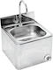 XDome Professional Hand Sink Wall-Mounted with Foot Valve XDLMP385PT 40x40x35cm