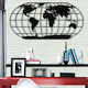 Lcut Decorative Silhouette Globe Sphere Made of Wood 89x45cm