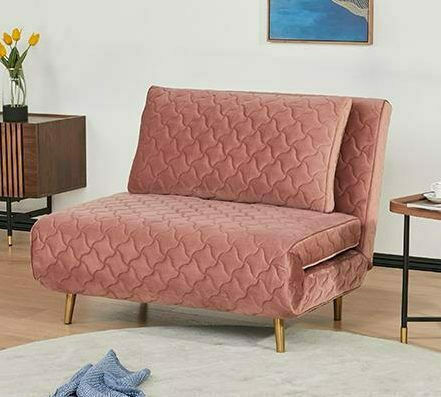 Barcelona Armchair Bed Pink Quilted 106x92x83cm