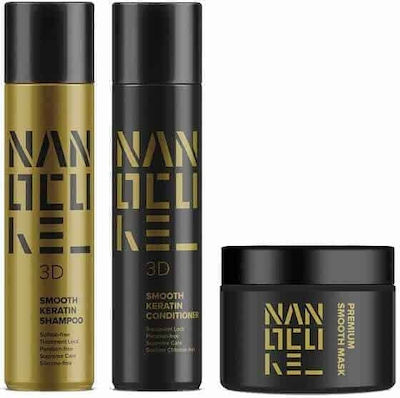 Keratin Nanocure 3D Smooth Set de keratină cu Șampon, Mască și Balsam 3buc