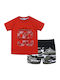 Nek Kids Wear Kids Set with Shorts Summer 2pcs Red 42121